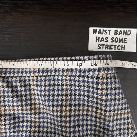 J Crew Skirt Womens 14 Houndstooth Wool Ruffle Hem Pockets Preppy Mini Academia - Picture 7 of 10